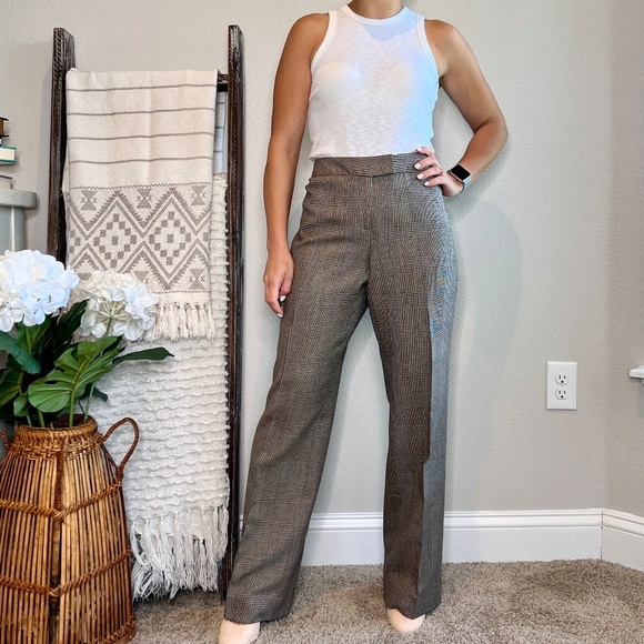 Pendleton Vintage Houndstooth Virgin Wool Pants Trousers Size 8 Tan Black - Picture 14 of 15